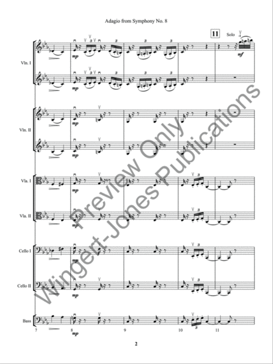 Adagio from Symphony No. 8 (Score) String Orchestra scores gallery preview page 5