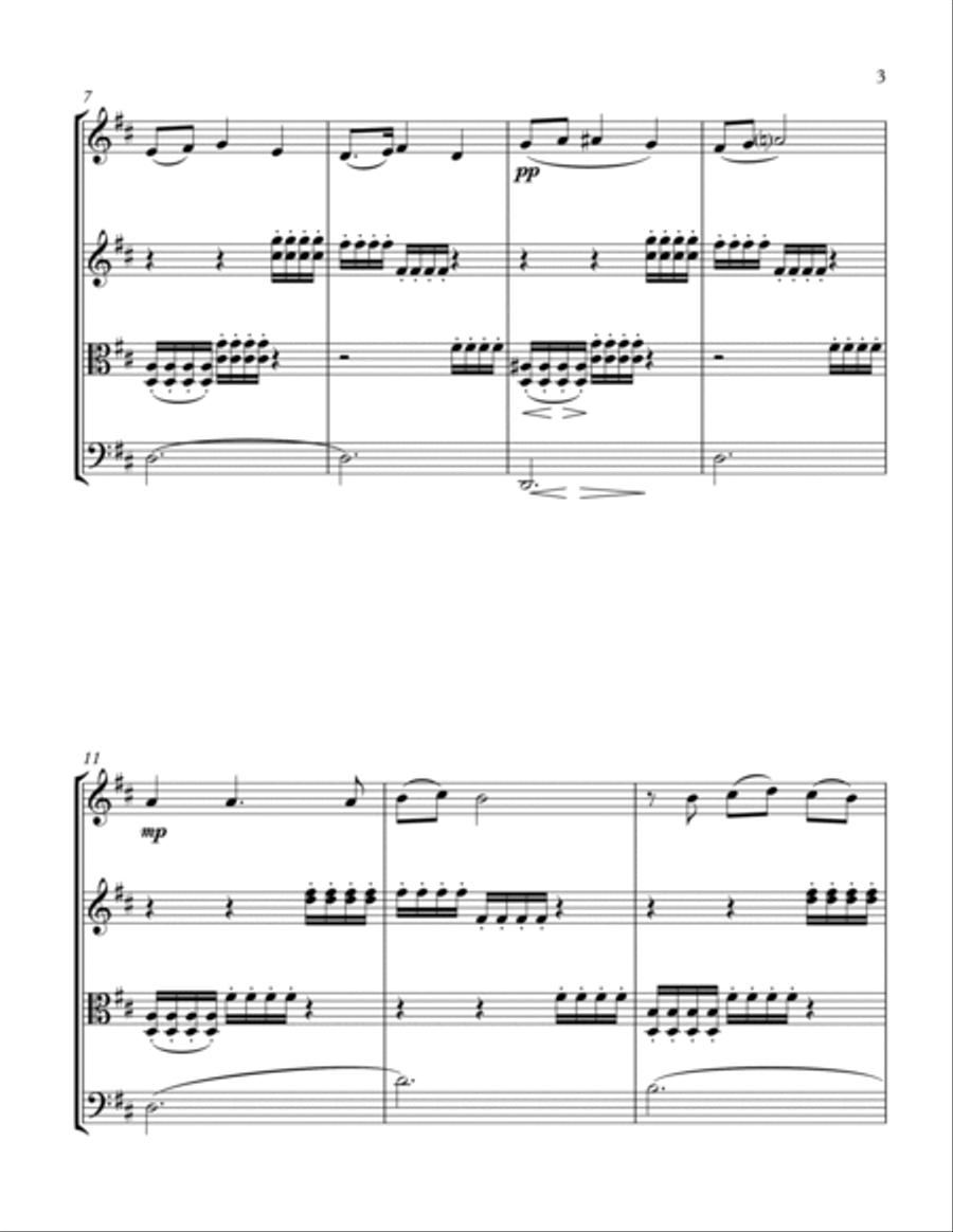MY HEART AT THY SWEET VOICE for String Quartet, Intermediate Level for 2 violins, viola and cello String Quartet scores gallery preview page 5