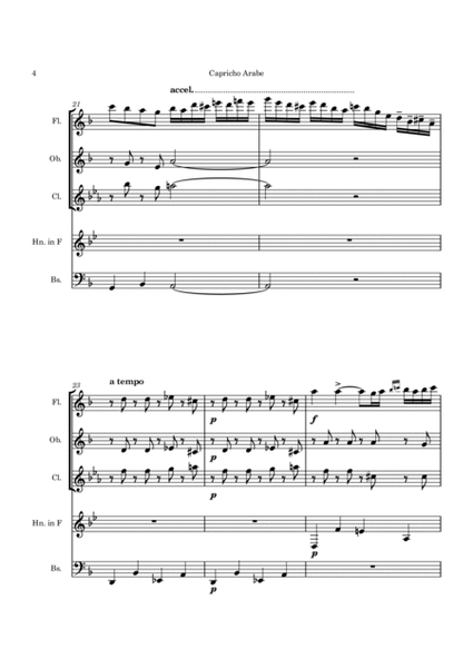 Capricho Arabe for Woodwind Quintet image number null