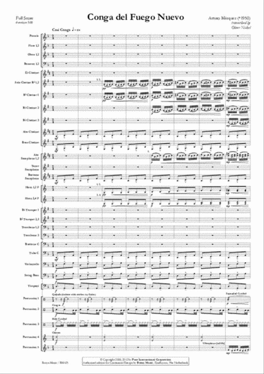 Conga del Fuego Nuevo Concert Band scores gallery preview page 2