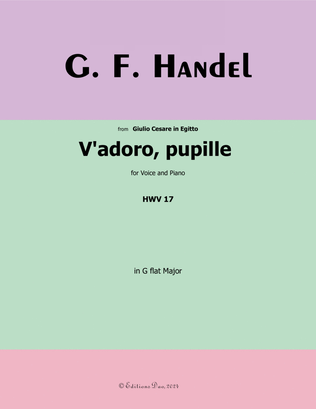 Book cover for V'adoro, pupille, by Handel, in G flat Major