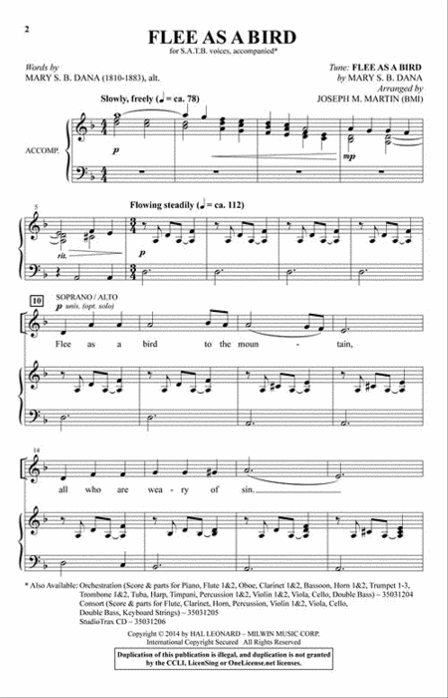 Flee As a Bird Flee As a Bird 4-Part scores gallery preview page 2