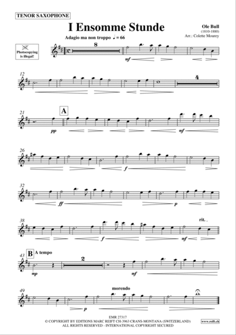 I Ensomme Stunde I Ensomme Stunde Tenor Saxophone scores gallery preview page 2