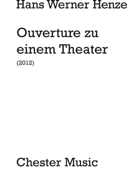 Ouverture Zu Einem Theater  Sheet Music