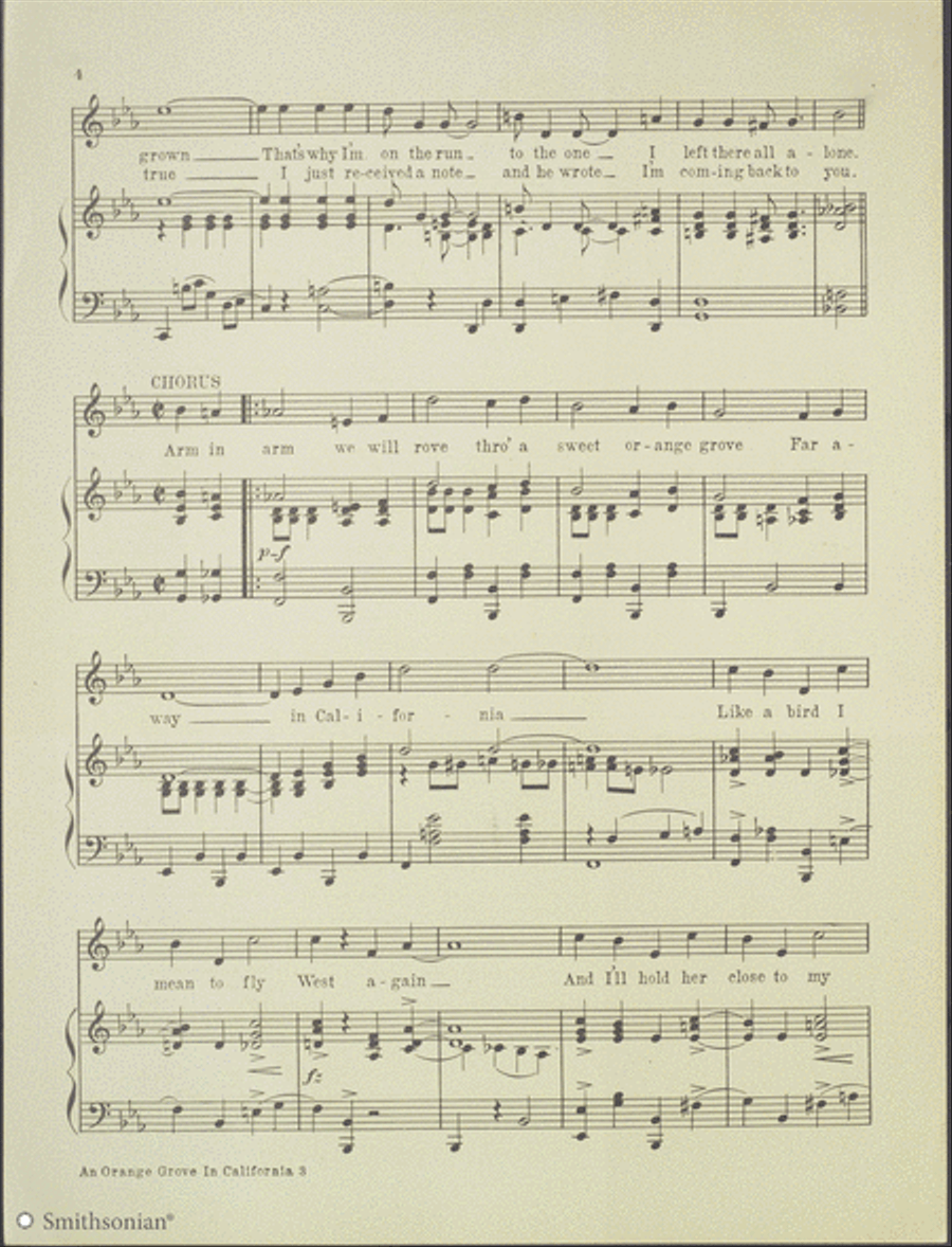 An Orange Grove in California Piano, Vocal scores gallery preview page 4
