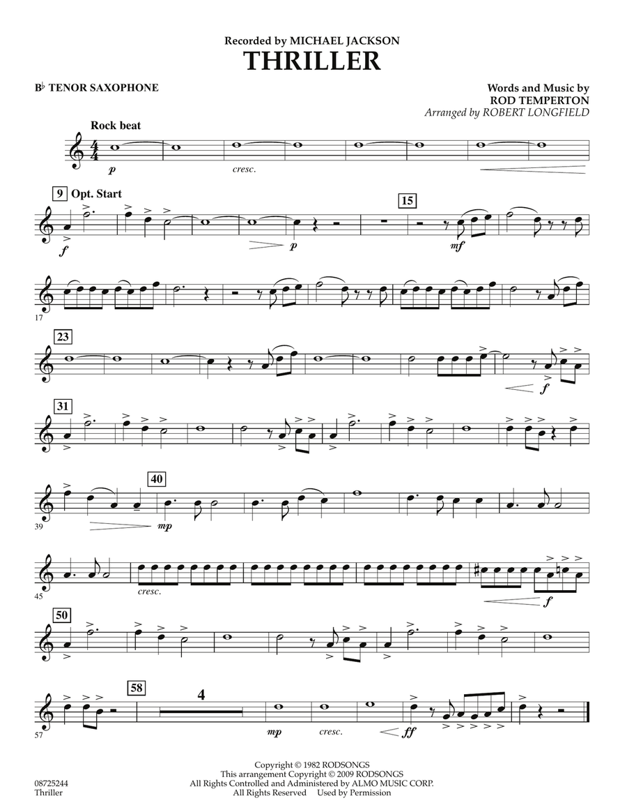 Thriller - Bb Tenor Saxophone