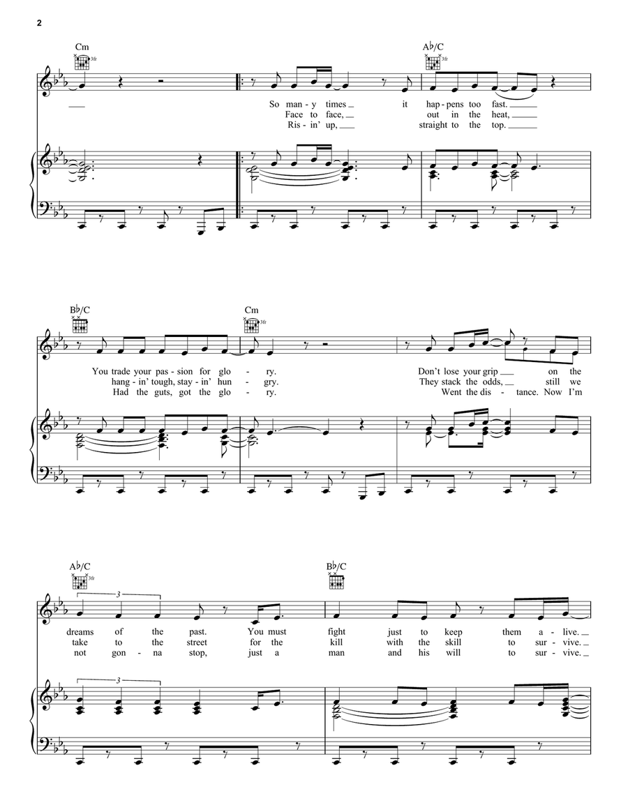 Eye Of The Tiger Acoustic Guitar scores gallery preview page 2