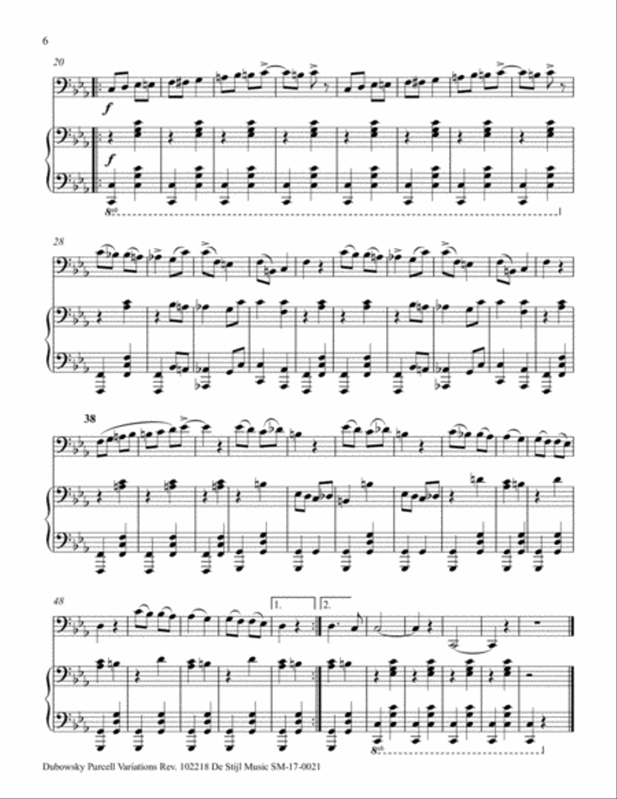 Variations and Fugue on a Theme by Henry Purcell for Tuba and Piano Tuba scores gallery preview page 3