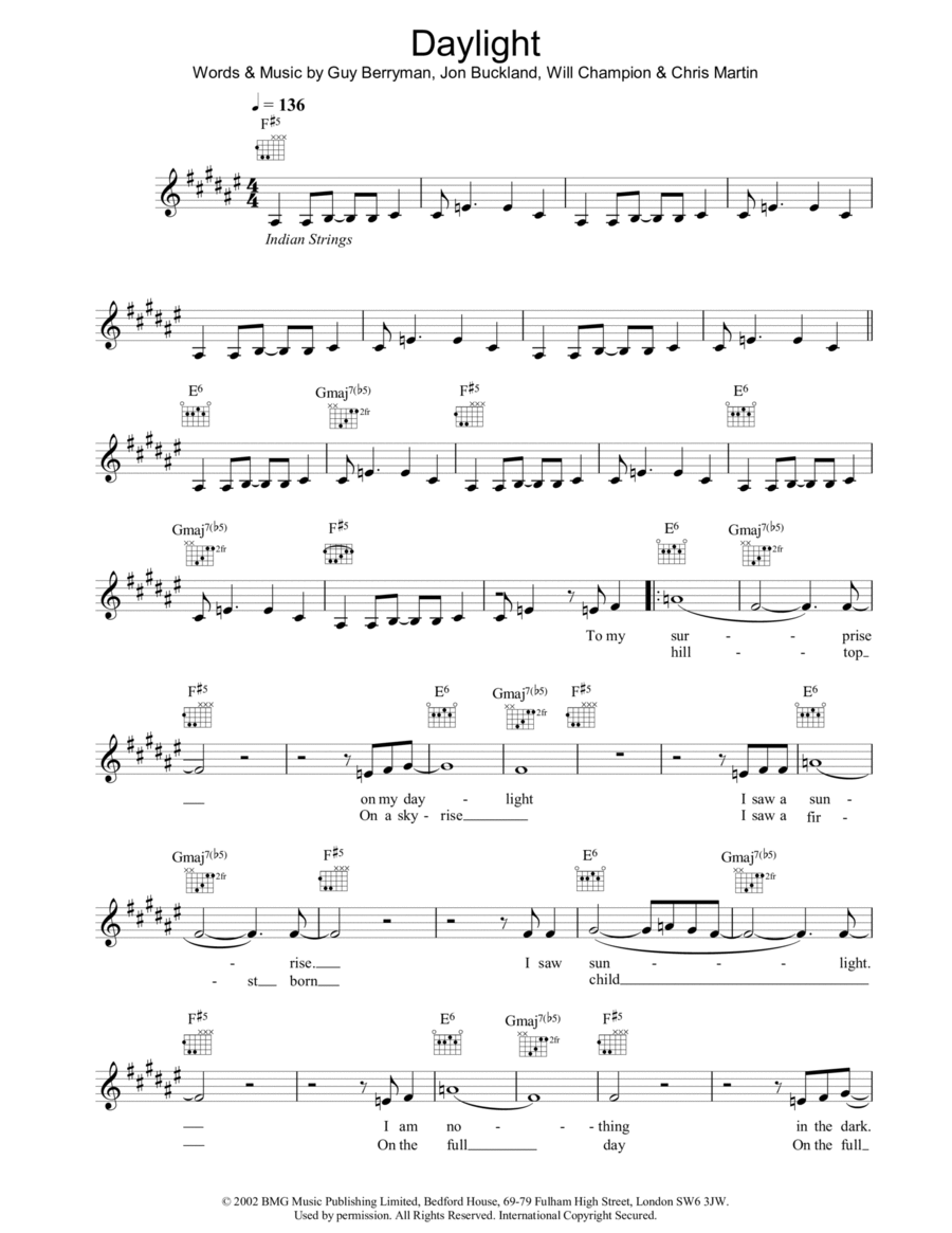 Daylight Daylight Piano scores gallery preview page 1