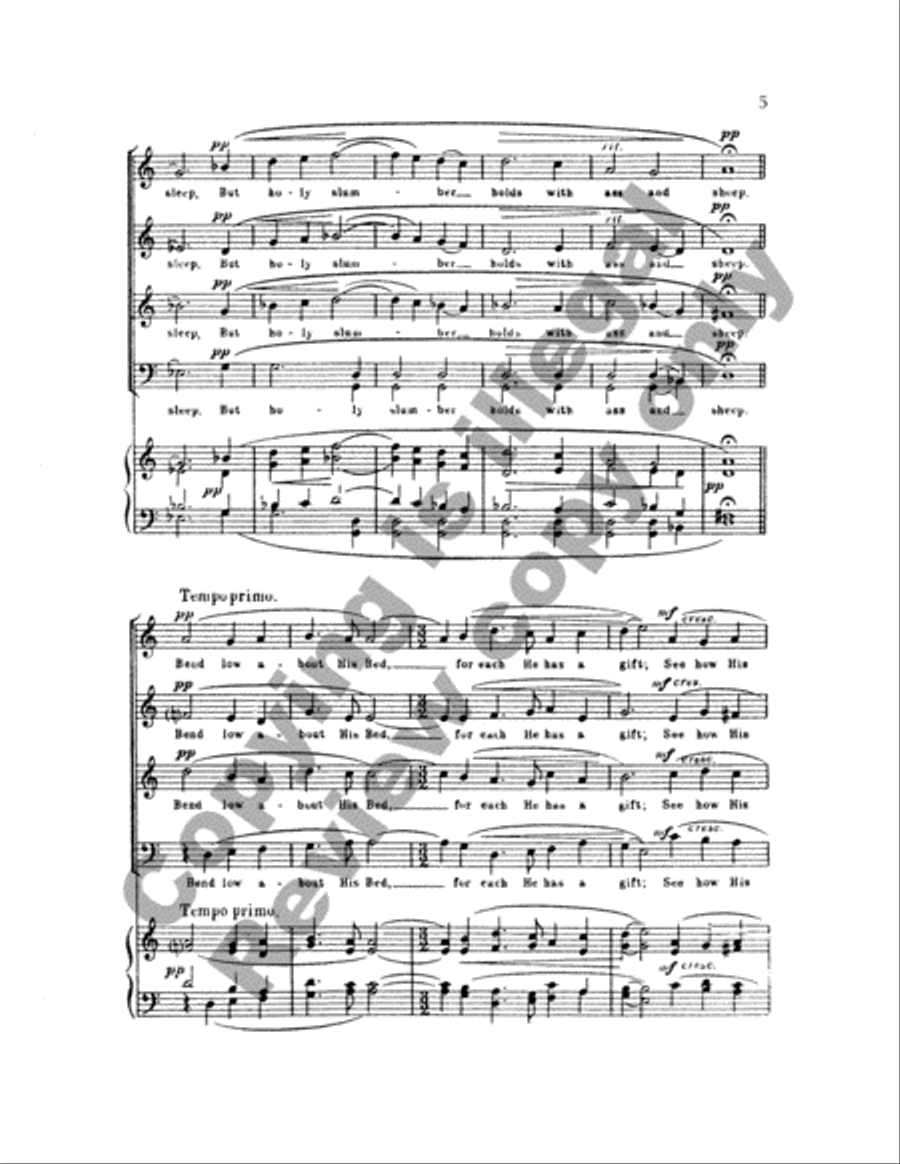 Three Carol-Anthems: Here is the Little Door 4-Part scores gallery preview page 9