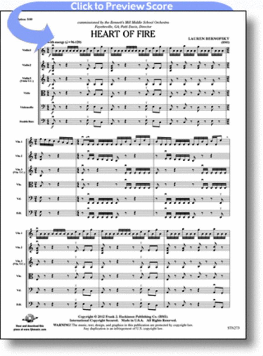 Heart of Fire String Orchestra scores gallery preview page 1
