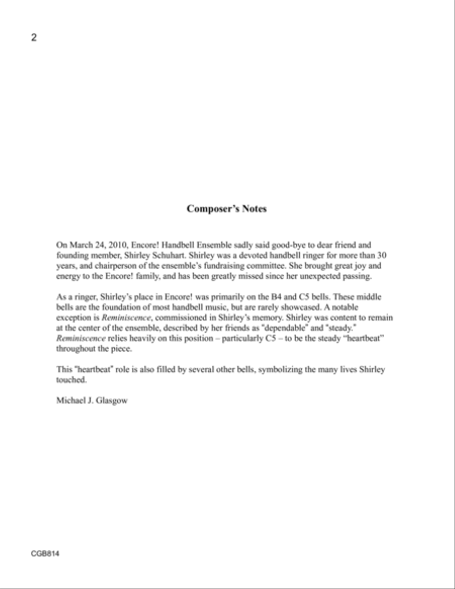 Reminiscence Reminiscence Handbell Choir scores gallery preview page 2