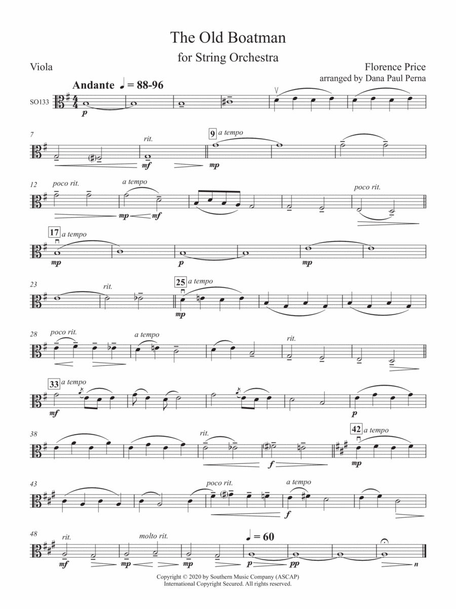 The Old Boatman - Viola String Orchestra scores gallery preview page 1