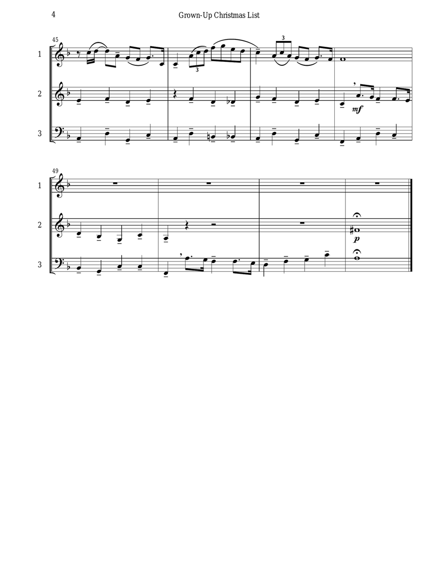 Grown-Up Christmas List Clarinet Trio scores gallery preview page 5