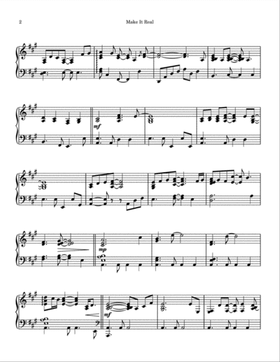 Make It Real Piano Solo scores gallery preview page 3