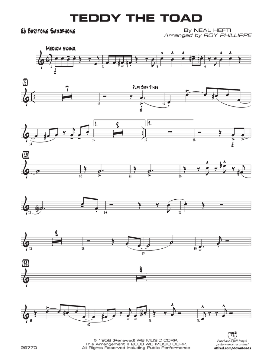 Teddy the Toad: E-flat Baritone Saxophone