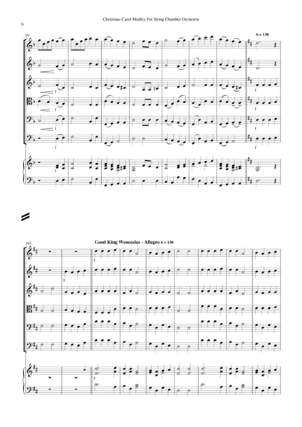 Christmas Carol Medley for Chamber Orchestra with Violin Solo Full Score and Parts image number null