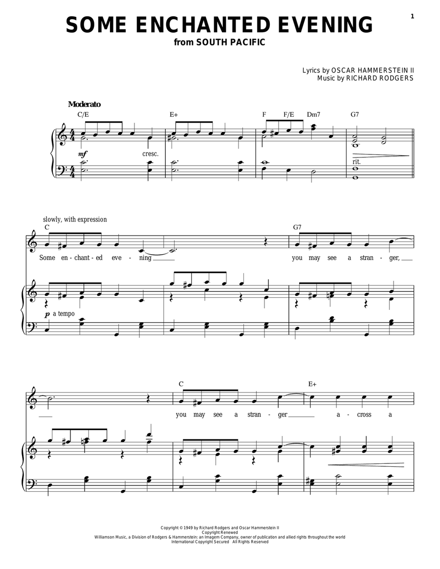 Some Enchanted Evening High Voice scores gallery preview page 1