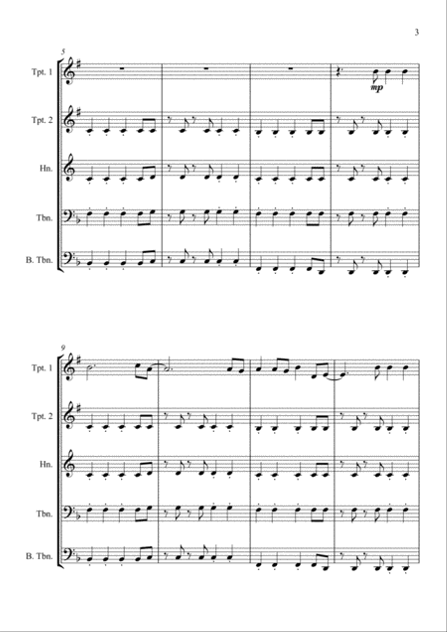 Viva La Vida Viva La Vida Brass Quartet scores gallery preview page 3
