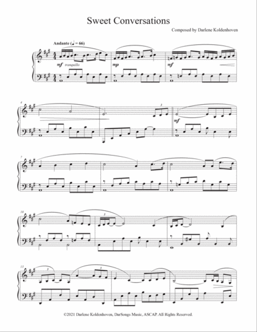 Sweet Conversations Piano Solo scores gallery preview page 2