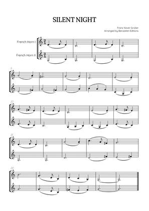 Silent Night for french horn duet • easy Christmas song sheet music