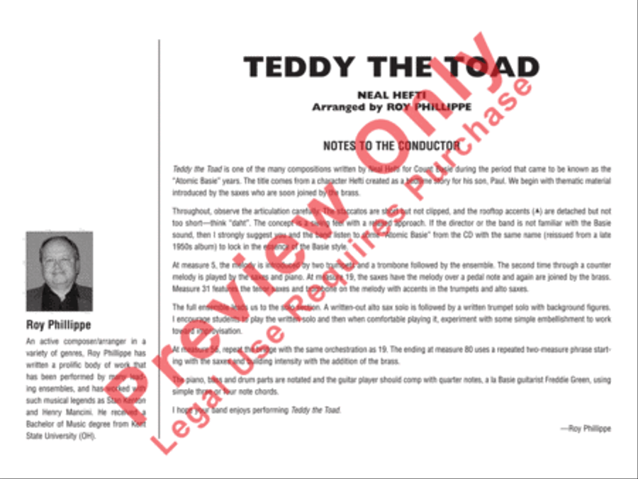 Teddy the Toad Jazz Ensemble scores gallery preview page 3