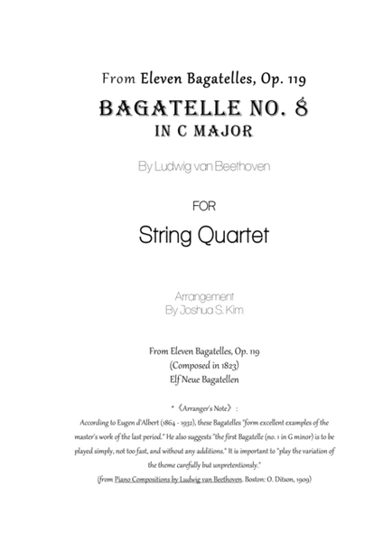 Bagatelle No. 8, Op. 119 for String Quartet image number null