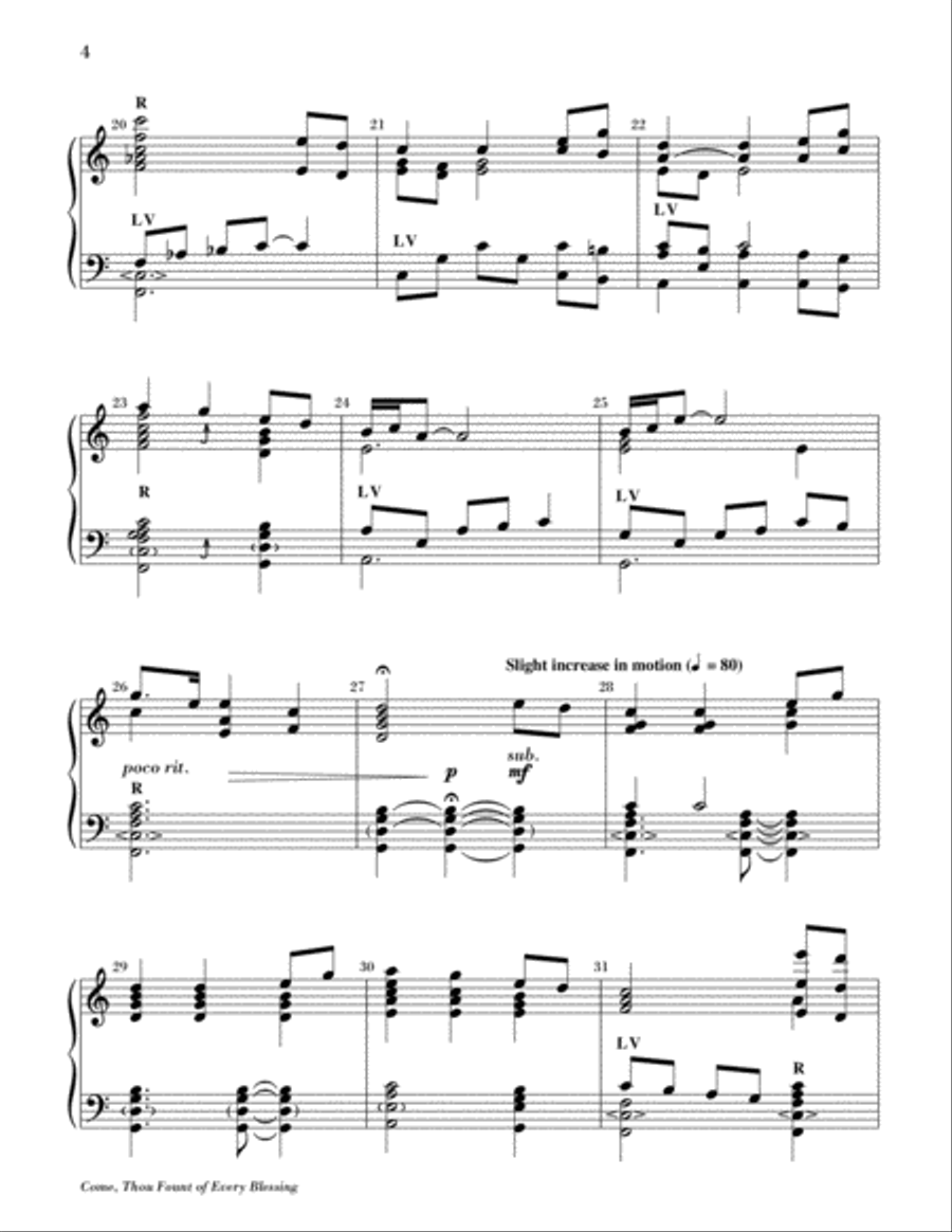 Come, Thou Fount of Every Blessing 5-Octaves scores gallery preview page 4