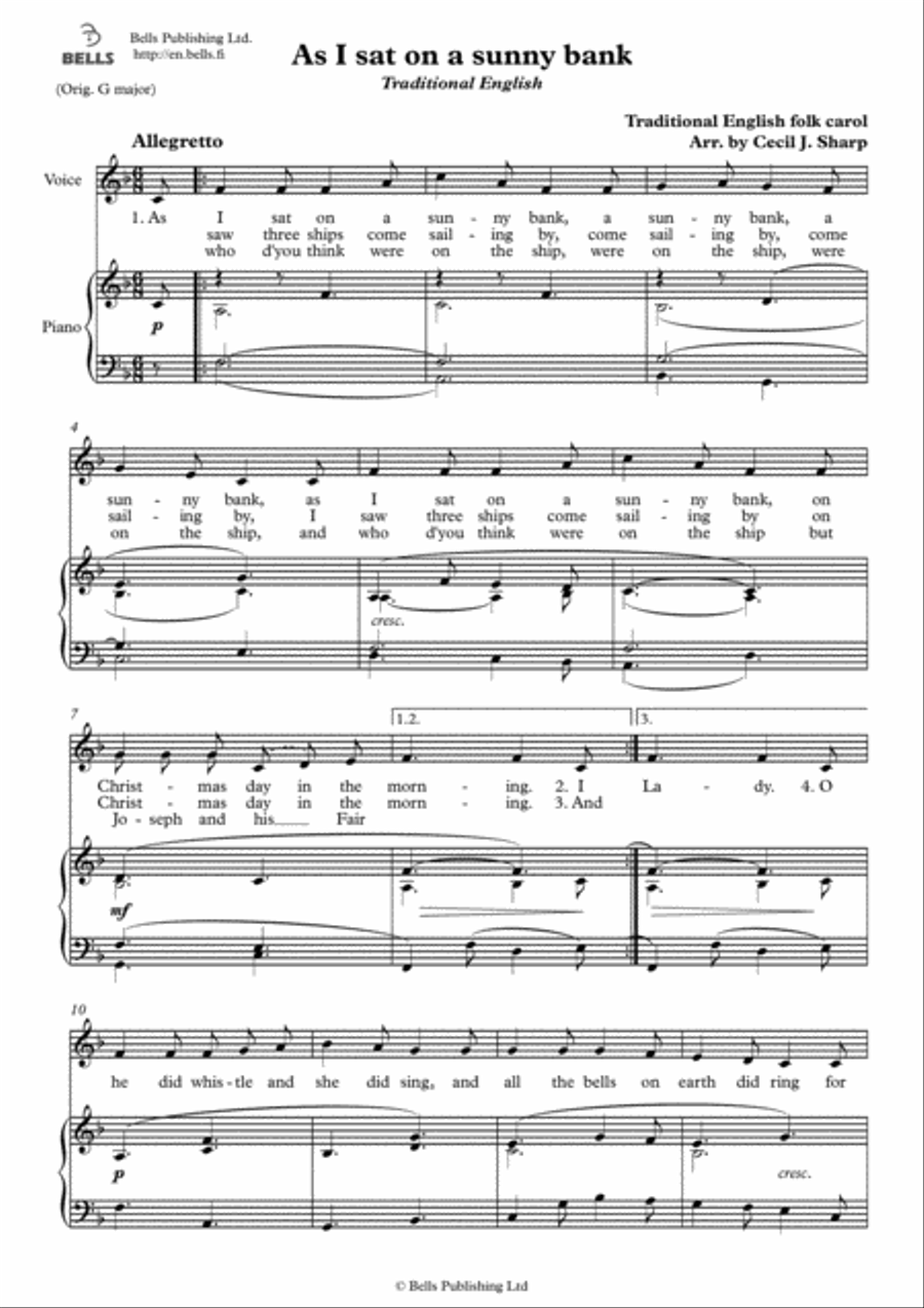 As I sat on a sunny bank (F Major) SAT scores gallery preview page 1