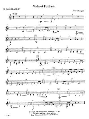 Valiant Fanfare: B-flat Bass Clarinet