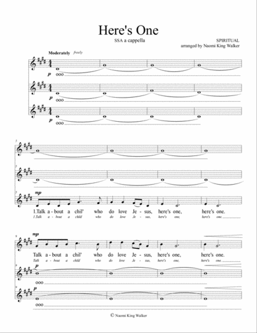 Here's One Here's One SSA scores gallery preview page 1