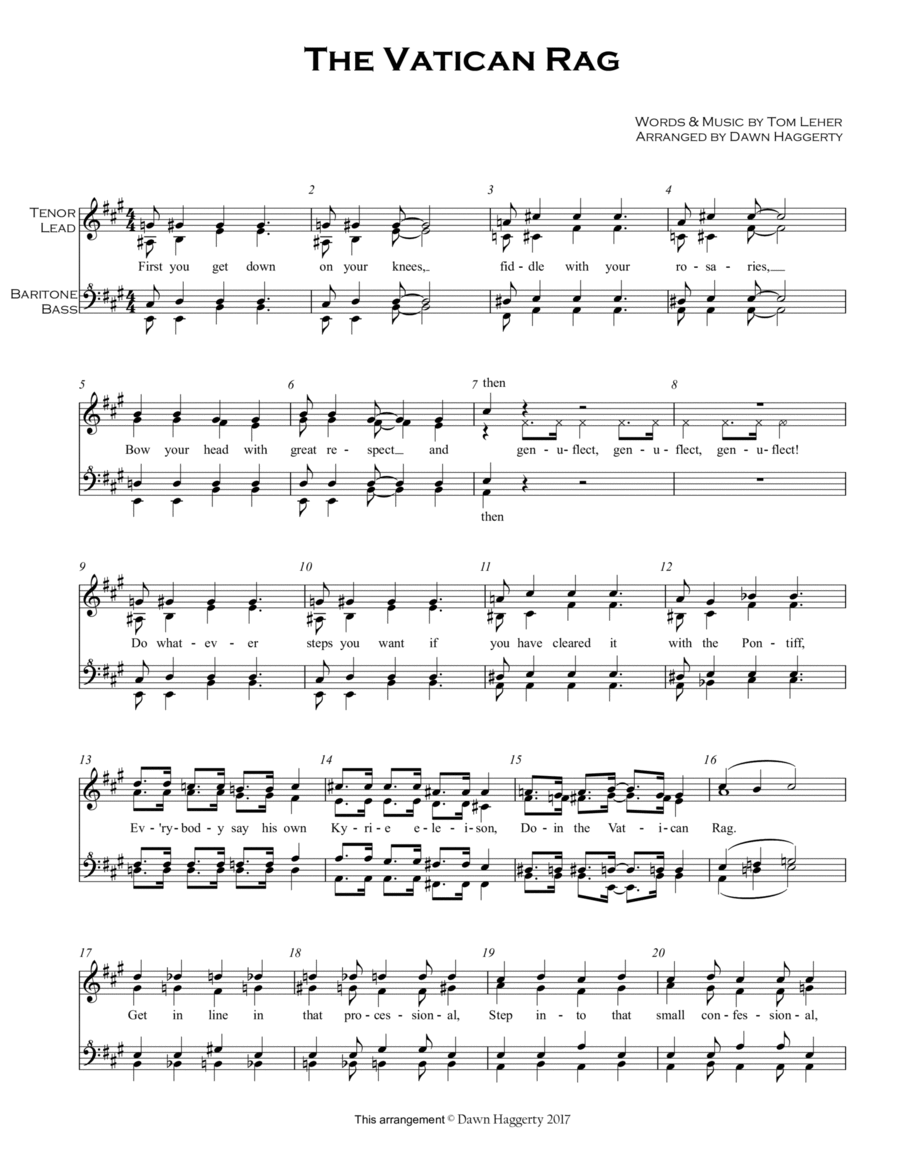 The Vatican Rag The Vatican Rag SSAA scores gallery preview page 1