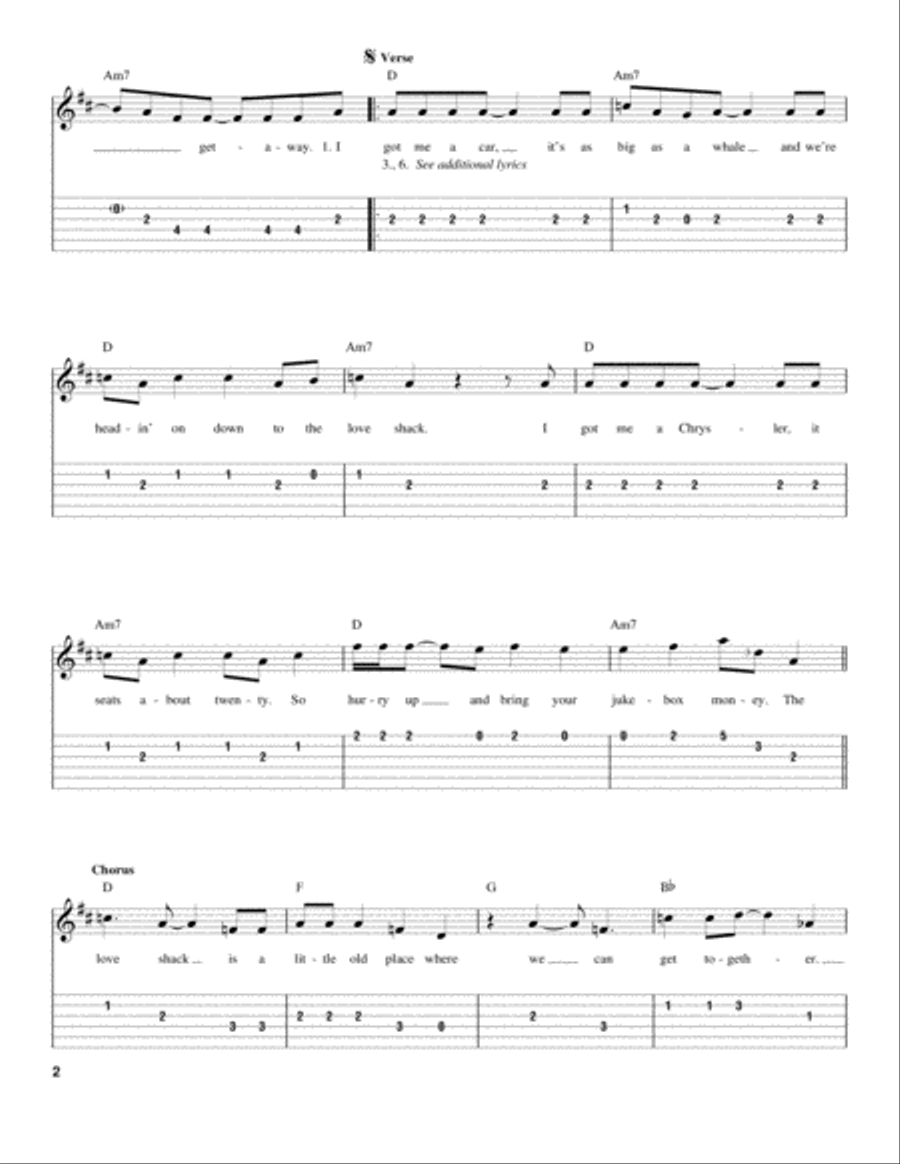 Love Shack Love Shack Acoustic Guitar scores gallery preview page 2