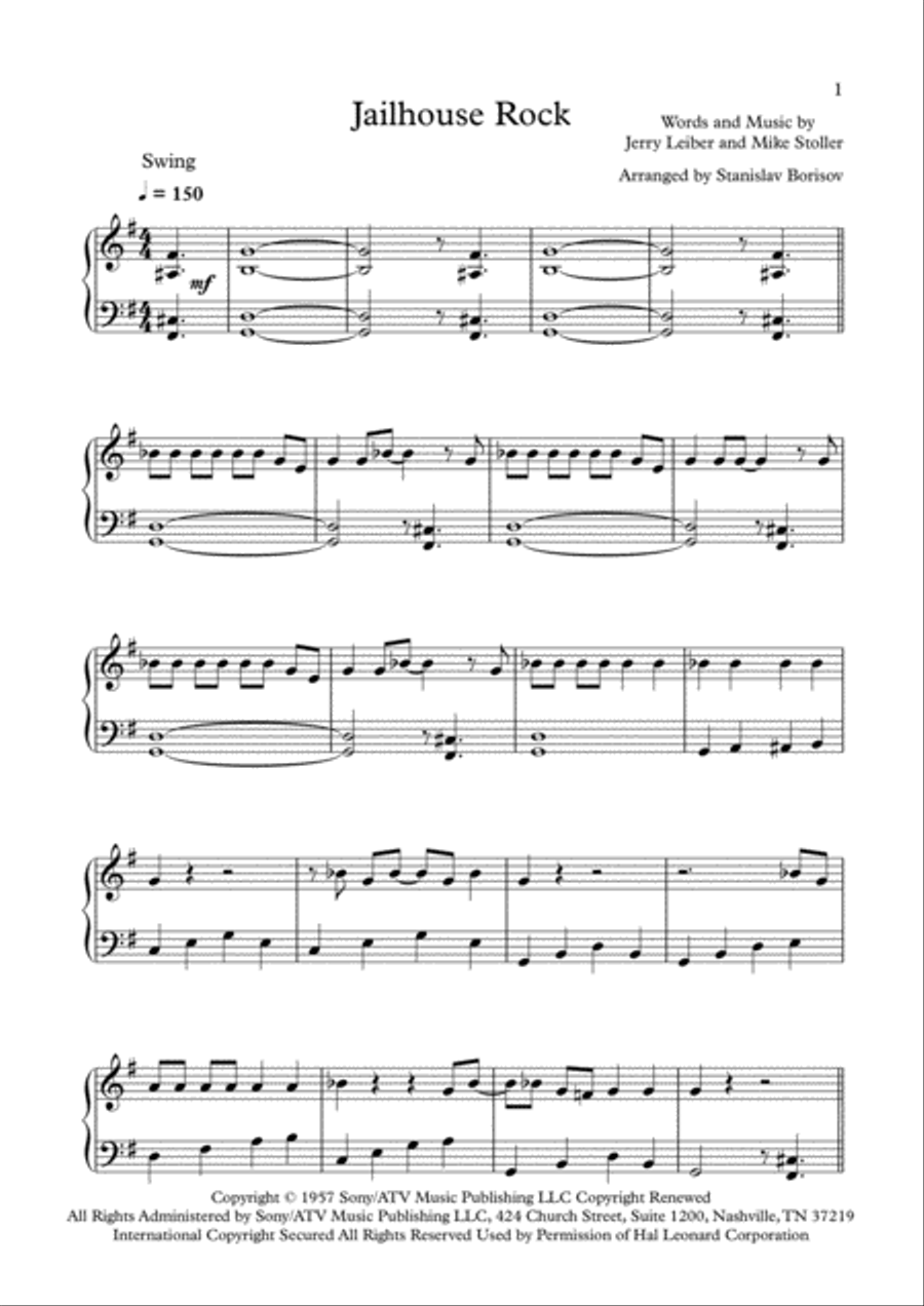 Jailhouse Rock Easy Piano scores gallery preview page 1