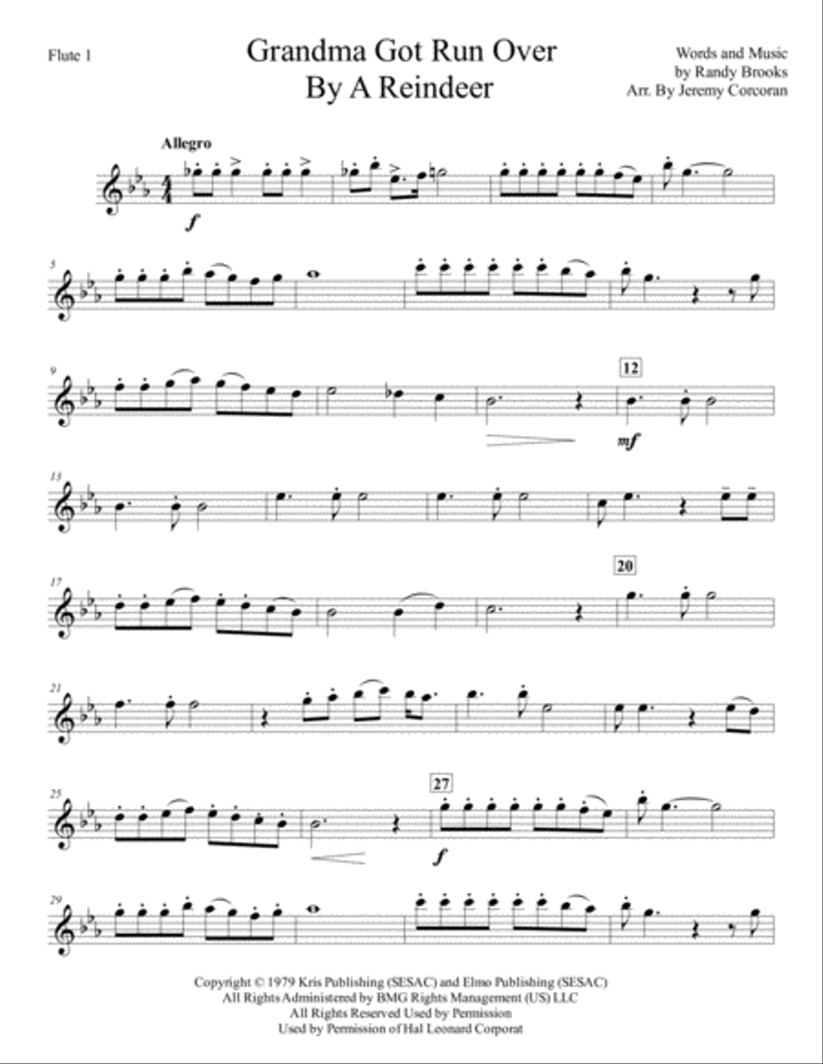 Grandma Got Run Over By A Reindeer Woodwind Trio scores gallery preview page 6