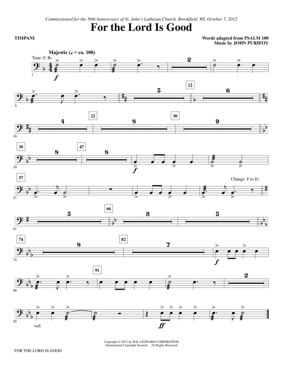 For The Lord Is Good - Timpani Choir scores gallery preview page 1