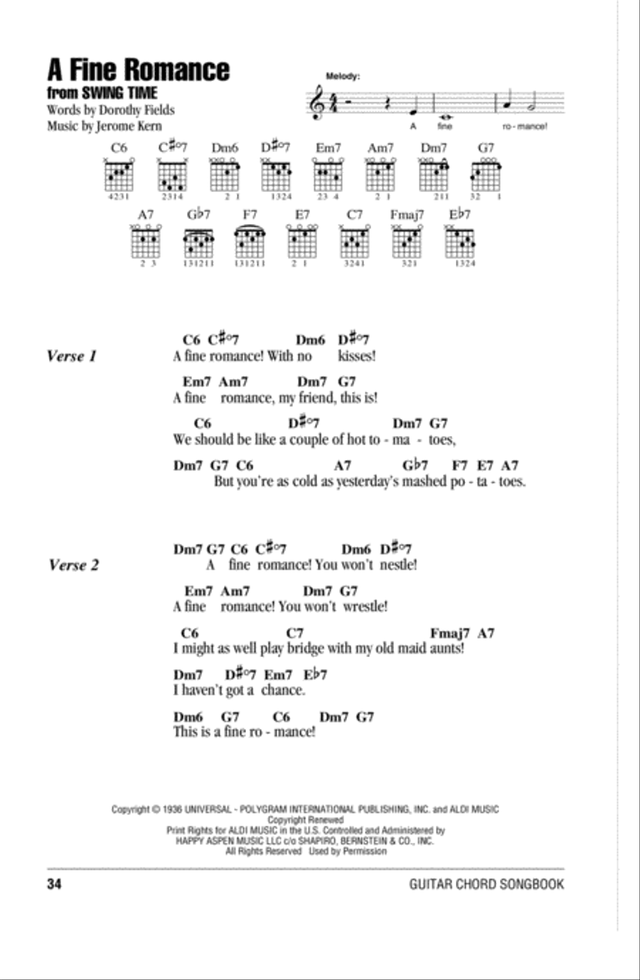 A Fine Romance A Fine Romance Electric Guitar scores gallery preview page 1