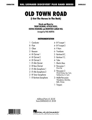 Book cover for Old Town Road (arr. Paul Murtha) - Conductor Score (Full Score)