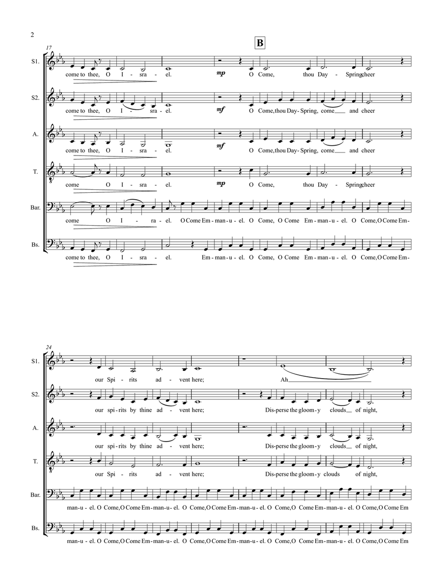 O Come, O Come Emmanuel Divisi scores gallery preview page 3