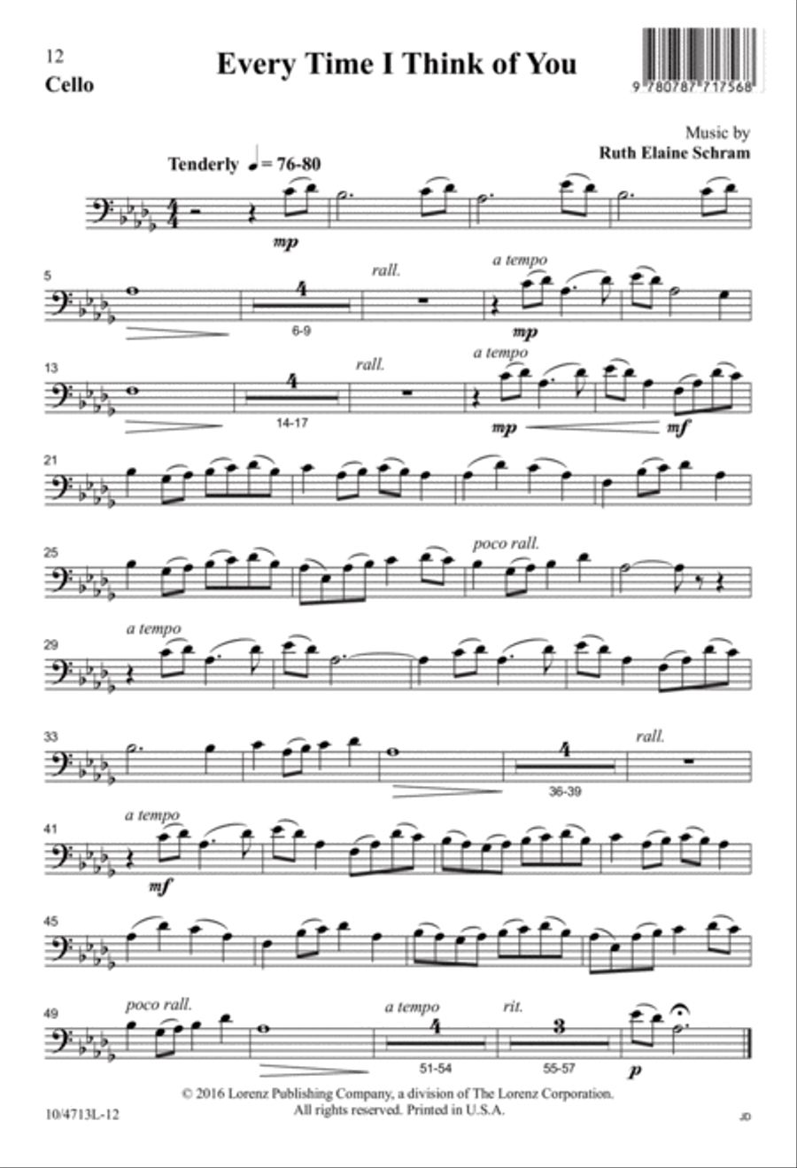 Every Time I Think of You 4-Part scores gallery preview page 12