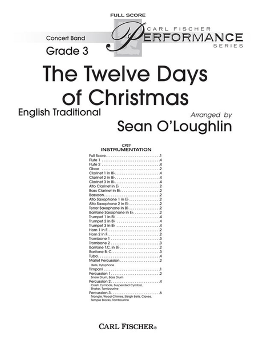 The Twelve Days of Christmas Concert Band scores gallery preview page 1