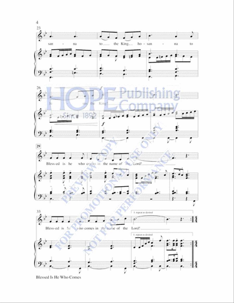 Blessed Is He Who Comes by Lloyd Larson 3-Part - Sheet Music page 5