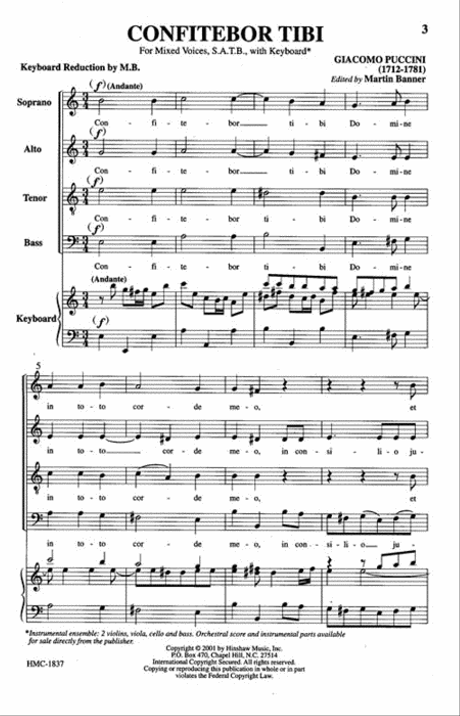 Confitebor Tibi 4-Part scores gallery preview page 2