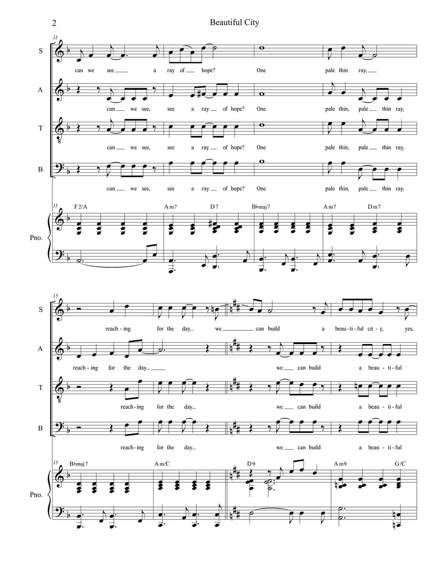 Beautiful City 4-Part scores gallery preview page 2
