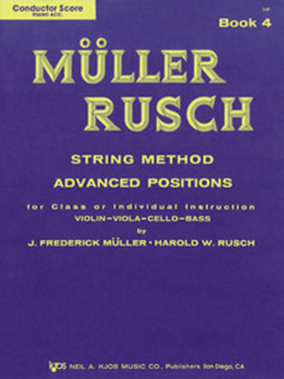 Book cover for Muller-Rusch String Method Book 4 - Score/Piano