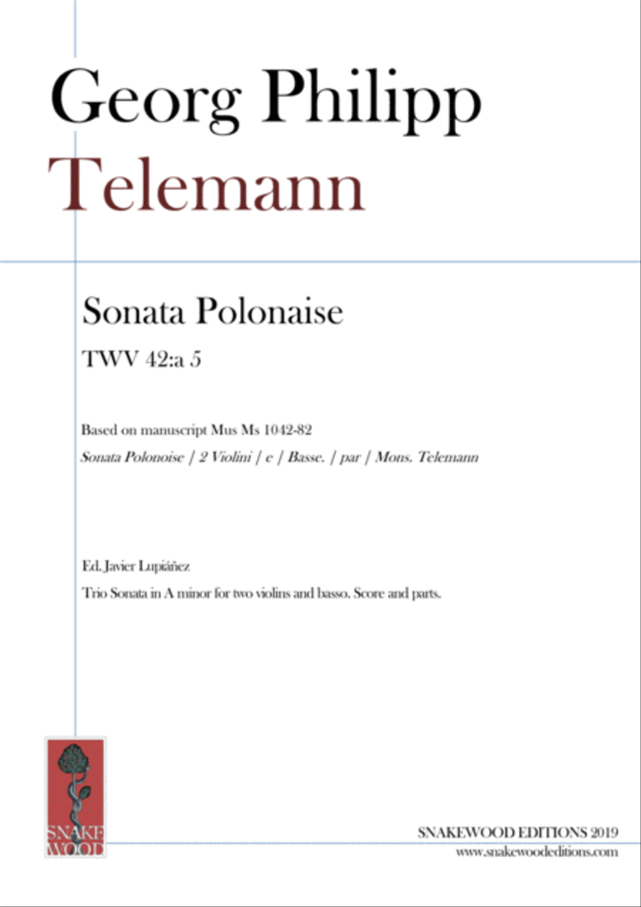Telemann – Trio Sonata Polonaise TWV 42:a 5 Small Ensemble scores gallery preview page 1