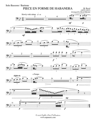 Piece en Forme de Habanera (Soloist and Concert Band): String Bass