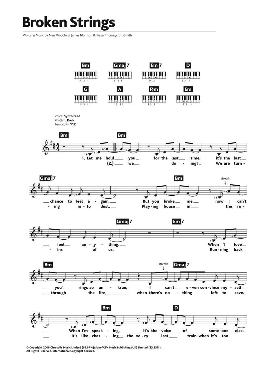 Broken Strings (featuring Nelly Furtado) Piano Solo scores gallery preview page 1