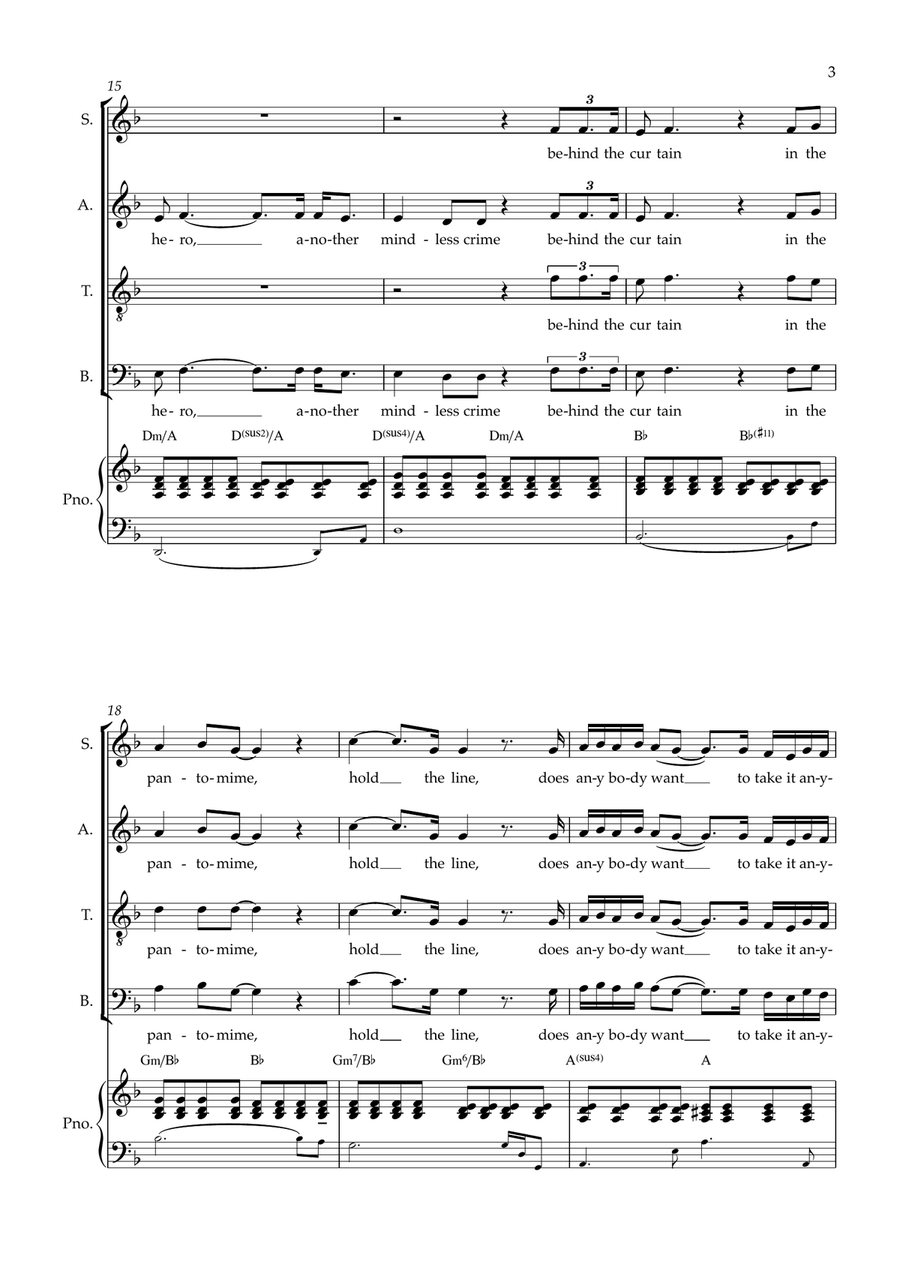 The Show Must Go On 4-Part scores gallery preview page 3
