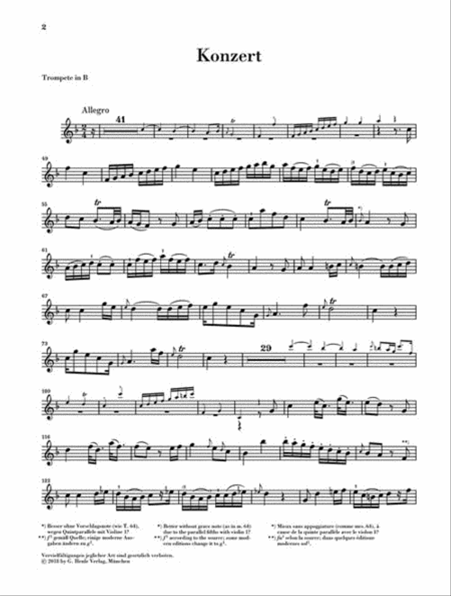 Concerto for Horn (Trumpet) and Strings in E-Flat Major Horn Solo scores gallery preview page 4